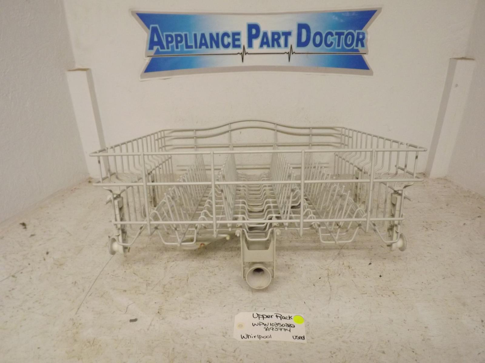 Whirlpool Dishwasher WPW10350382 8193774 Upper Rack Used Whirlpool Dishwasher WPW10350382 8193774 Upper Rack Used